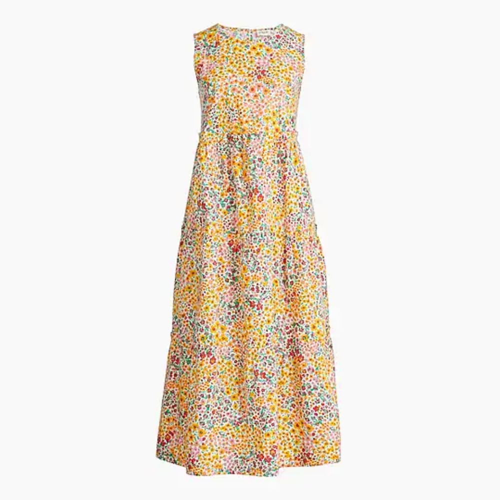 J Crew Factory Mixed-floral tiered dress